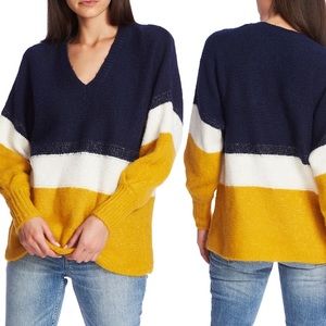 1 State Oversized Stripe V Neck Tunic SZ XS